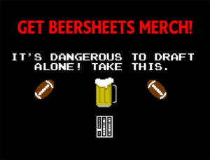 Booze fantasy football team names beersheet ad